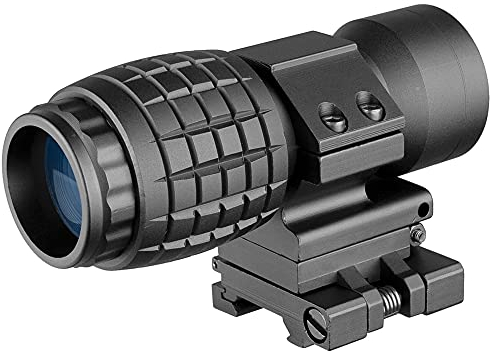 ACEXIER Lunette de visée Optique avec loupe 4X, adaptée à la Vue avec Support Rabattable latéral de 20mm, Rail Picatinny Weaver, Vue Tactique