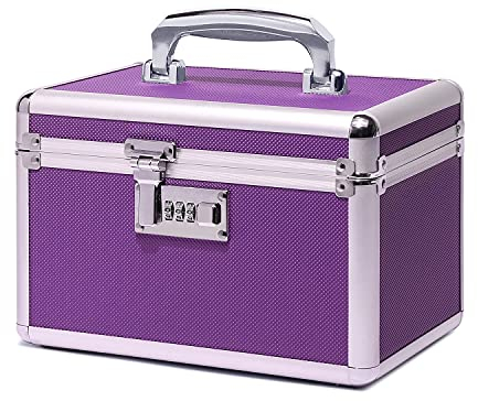 HEWEI WORKS Medikamentenkoffer mit Kombination, Geeignet für die Lagerung von Medikamenten und wichtigen persönlichen Gegenständen, Einschließlich Kleiner tragbarer Pillendose (lila/klein)