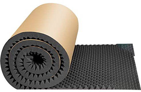 HARICSET 3cm Dick Schaumstoffplatte Akustikschaumstoff Fliesen Keil Wedge Dämmung Wanddeko Noppenschaumstoff Breitbandabsorber Decke Foam Feuerhemmend(Color:Grau)
