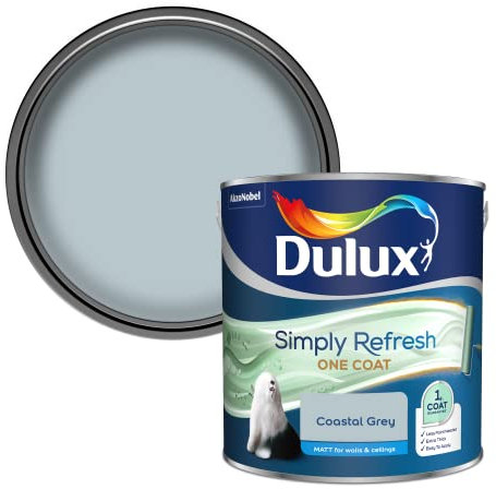 Dulux Simply Refresh One Coat Matt Emulsion Paint - Coastal Grey - 2.5L