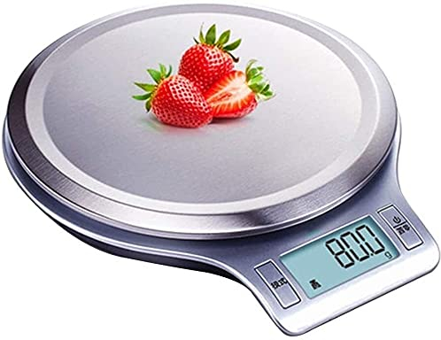 Balance de Cuisine, Balance de cuisson Balance de bijoux de précision Poids des aliments 5kg / 1g Pesée Balance domestique Balance de cuisine Batterie (Color : Gray)