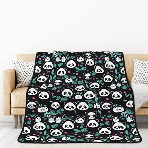 Doppelseitige Flanell-Panda-Überwurfdecke für Erwachsene, für Auto, Bett, Nickerchen, warm, bequeme Decke