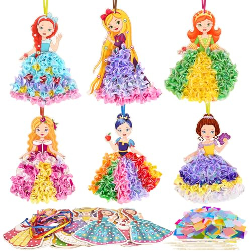MONCAP 12 Stück Poke Art Spielzeug DIY Prinzessin Handwerk für Kinder Kreative Basteln für Kinder Spielzeug für Kinder Poke Art-für sensorisches Spielzeug Kunst Prinzessin Geschenke
