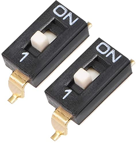 XYWHPGV 2 Stück Schwarzer DIP-Schalter 1 Positionen für Leiterplatten SMD-Typ(13612 185e0 3b770 c4f06 da4ea efbc1
