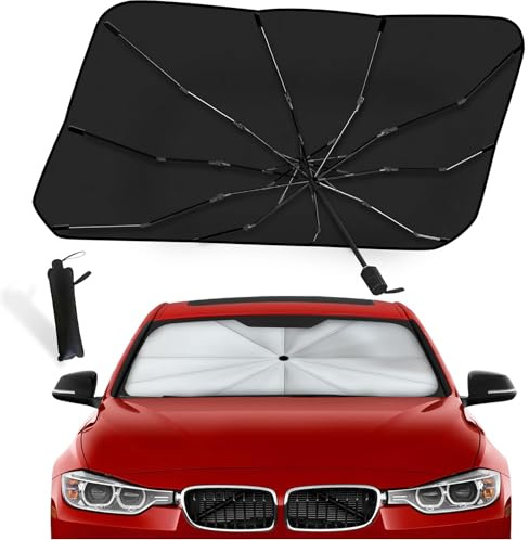 Car Windshield Sun Shade Umbrella, Foldable Car Umbrella Sunshade Cover UV Block for Car Front Windshield, Full Cover Windshield Sun Shade for Most Vehicles, SUV, Trucks (150 * 85cm)