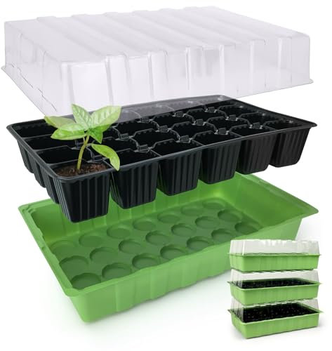 Gravidus Zimmergewächshaus Anzuchtschale mit 24 Steckplätzen – Perfekt für Stecklinge und Samen, Transparentes Design für optimales Wachstum, Kunststoff, 35 x 21 x 12 cm