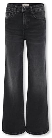 Kids ONLY Mädchen Kogjuicy Life Wide Leg DNM Dcc369 Noos Hose, Washed Black, 140 EU