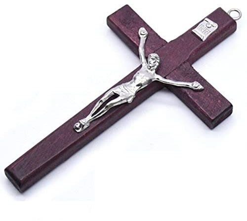 Zghhc Hölzerne Jesus-Kreuz-Wand-katholische Handgefertigte Plakette Wand-Kreuz Hängende Wand-kruzifix Loch Für Die Wanddekoration Zu Hause in Der Kirche