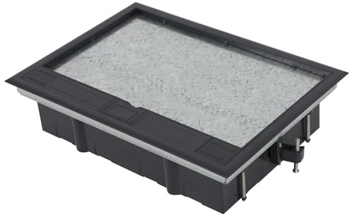 Boîtier de sol, boîte de prises encastrables au sol, 4/6/8 emplacements, prises de plain-pied, prises encastrées, prises sous enduit, inserts optionnels à équiper soi-même (Grand)