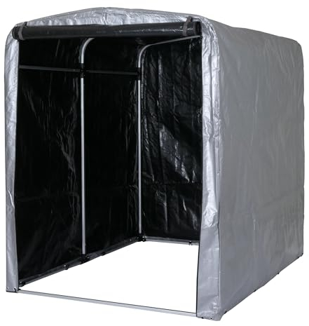 Mendler Fahrradgarage HWC-N61, Foliengarage Aufbewahrungsgarage Garagenzelt, Alu UV-Schutz wasserfest, 201x157x201cm - Silber