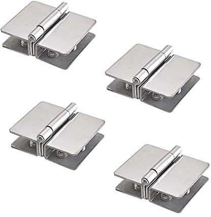 QPWYSH Charnière, Kit De Charnière Pivotante pour Porte en Verre À 180 Degrés Pince De Porte en Verre pour Charnière De Douche en Alliage De Zinc, Adaptée Au Verre De 5 À 6 Mm, 4 Pièces
