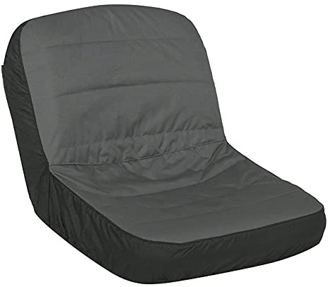 Hztuang Sedile per trattore, tosaerba, universale, da montare, con cuscino di comfort imbottito, borsa portaoggetti media