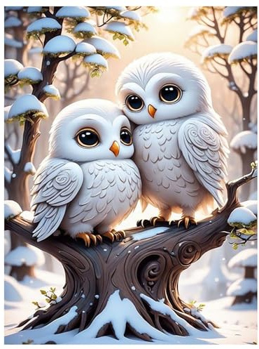 Mafenr Art Eule Diamond Painting Erwachsene, Eule Diamant Painting, Diamant Painting Bilder für Geschenke und Familie Décor 30x40 cm
