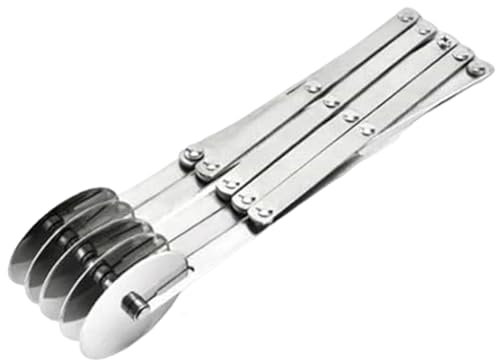 Pastry Cutter Wheel Pizza Cutter Expandable 5 Wheel Pastry Cutter, Stainless Steel Pizza Cutter Wheel Multi-Round Pizza Wheel with Handle, Dough Cutter