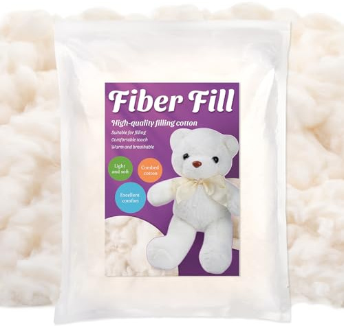 NAMOON 550g Cotton Stuffing, Natural Cotton Filling for Stuffed Animals, Stuffing for Crochet, Soft Pillow Stuffing for Crochet Animals, Cushions DIY Crafts