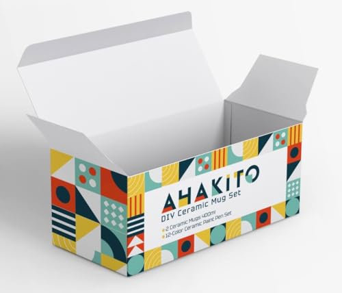 ahakito Set di tazze in ceramica, per dipingere e dipingere, set di matite in porcellana, adatte per lui, idea regalo creativa, per lui, fai da te, per adulti