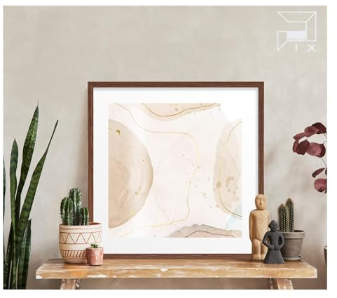 Pix FRAMES Bilderrahmen 20x20 cm - Holz Fotorahmen - Braun | Holzbilderrahmen mit Plexiglas - Bilderrahmen Holz zum Aufhängen - Wooden Picture Frame - Photo Frame zum Aufstellen