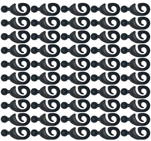 Gazebo Hooks - Kit De Cortina | 50 Piezas Ganchos De Ducha | Anillos De Drapeas De Drapeas Multiusos para Plantas De Cerca Patios Al Aire Libre Balcón De Jardín De Jardín