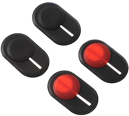 OSOLADY De Privacidad para Cámara Web 4piezas para Teléfono y Tabletas Diseño Mini Color Negro y Rojo Protección contra Accesorio Duradero y Fácil De Usar