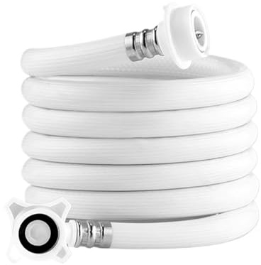 Manguera de entrada de agua para lavadora, manguera de PVC a prueba de explosiones de 1,0 m/1,5 m con válvula de seguridad, línea de suministro de parada de agua duradera para lavandería, baño