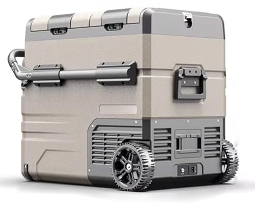 Car Fridge Plug In Cooler Portable Cooler Electric 35L/45L/55L With Wheels And Handle Fast Cooling for Truck Van Travel Camper -20℃~+20℃ Double-door Design(60 * 40 * 57cm)