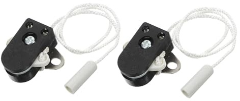 DOITOOL 2piezas Interruptor De Tracción Para Lámparas Con Cuerda De Negras Fácil Instalación Resistente y Adecuado Para Hogares y Espacios Pequeños Interruptor De Luz Para Pared y Aplique