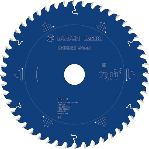 Bosch 1x EXPERT Wood Kreissägeblatt für Tischkreissägen (für Weichholz, Hartholz, Ø mm, Professional Zubehör kabelgebundene Tischkreissäge)