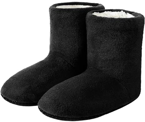 XGOPTS Mens Furry Slipper Boots Indoor Thicken Thermal Booties Slippers Winter Warm Cozy Plush Lining Non-Slip House Shoes Winter Fashion Booties Christmas Gifts for Women Men