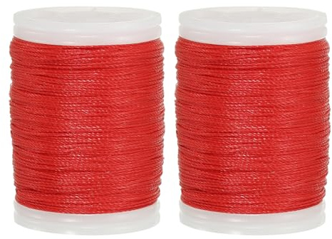 QUARKZMAN Bogenschießen Recurve Bogensehne Wickelgarn 120 Yard / 110 M Nylon Bogensehne Für Recurve Bogen Compound Binden Visier Nockpunkt (Rot, 2er Pack)