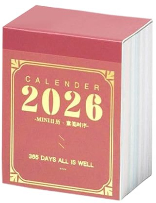 Calendario de escritorio pequeño 2026 | Agenda de papel grueso de 365 días, planificador de 2026, calendario extraíble para casa, oficina, escuela, viajes, citas, estudiantes, profesores, Navidad, Año