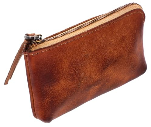 JOINPAYA Portamonete Piccolo in Pelle Fatto a Mano Texture Resistente e Design a Pieghe, Comodo da Portare per Ufficio e Feste, Stile Semplice alla Moda
