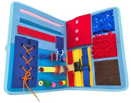 Couverture Sensorielle Fidget pour Adultes Et Personnes Âgées, Idéale pour Et Le TDAH, 49 × 31 Cm, Jouets Anti-Perte De Mémoire, Activités Apaisantes Et Réconfortantes Focus Busy'Board,