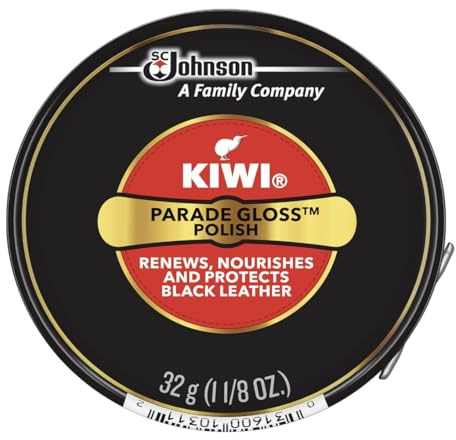 KIWI Parade Gloss Shoe Polish, 1 Metal Tin, Black, 1.125 oz