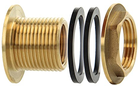 tecuro - Unión roscada para depósito de latón, Rosca Exterior de 1 1/4 (5/4) x 1 Pulgada Rosca Interior