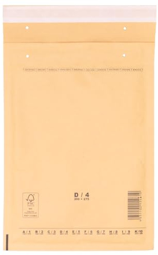 verpacking Luftpolstertaschen 200 x 275 mm Braun D4 [Größe und Stückzahl wählbar] selbstklebend geeignet für DIN B5 C5+ Versandtaschen mit Luftpolster 200 Stück
