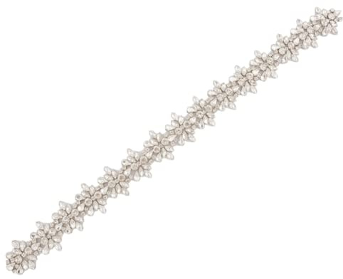 ULAPAN Strass Braut Schärpe Rhinestones Hochzeit Schärpe,Strass Hochzeit Gürtel,Diamanten Braut Gürtel (Applique nur (kein Band))