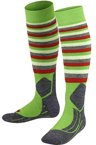 FALKE Unisex Kinder SK2 Stripes Skisocken mittelstarke Polsterung