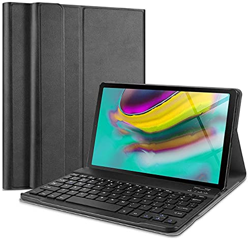 QYiiD Funda con Teclado para Galaxy Tab A 8.0 2019 SM-T290 / SM-T295, Funda de Cuero Ultra Delgada con QWERTY Teclado Bluetooth Inalámbrico para Tab A 8.0 Pulgadas 2019 SM-T290/T295, Negro