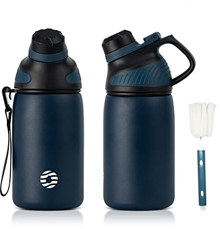 FJbottle Stainless Steel Sports Water Bottle with Magnetic Lid 1 L, 800 ml, 600 ml,Suitable for Carbonated Drinks Bicycle Water Bottle Thermal for School, Fitness