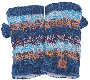 Handwärmer für Damen, Wolle, Sherpa-Fleece, handgestrickt, mehrfarbig, Einheitsgröße, handgefertigt, extra warm, Pachamama, Fair Trade