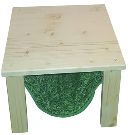 Meerschweinchen Hängematte mit Gestell – Handmade in Deutschland – Muster Grasmotiv – Für Meerschweinchen, Chinchilla, Kleintiere – Waschbar – Liebevolle Handarbeit - fertig montiert