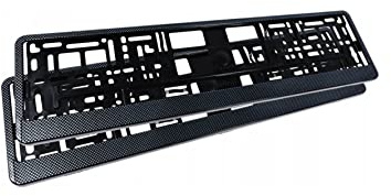 Kennzeichenhalter Nummernschildhalter Carbon Look 2 Stück klick-Leiste KfZ