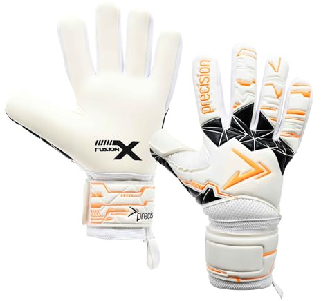 Precisionsträning Fusion X negativ kopia fotboll barn målvaktshandskar, vit, 4