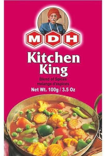 MDH Various Seasoning Masala Powder - Spices Mix Curry Masala Recipe Mixes Casserole Seasoning Herbs - Aromatic & Enhances the flavor of the meal (Kitchen King Masala (100g), Pack of 1)