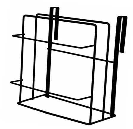 HEMOTON 2stücke Wandmontierter Schneidebretthalter Aus Schmiedeeisen Doppellagiger Küchen Organizer Für Schneidebretter Platzsparend Bohren Schwarz