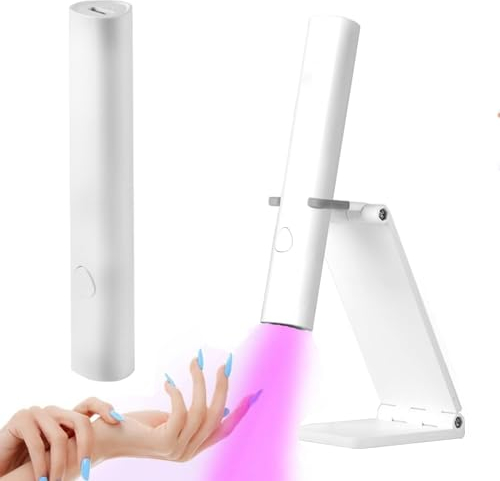 Layhou Lampe UV LED portative pour vernis à ongles, sèche-ongles avec minuterie 20s/60s, lampe de polymérisation de colle à ongles rechargeable avec support pliable