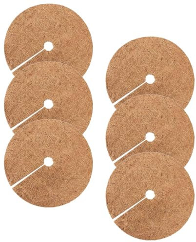 Milisten 6 Pièces Tapis De Paillis en Fibre Naturelle pour Pots De Fleurs Légumes Plantes Succulentes Protection Et Perméable