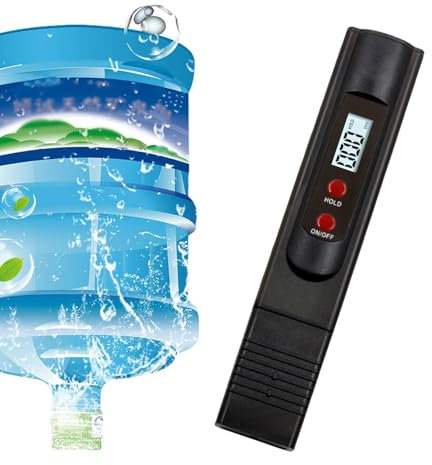 Firulab Tester Digitale per la durezza 'Acqua - Gamma del Tester Digitale per Acqua a Lettura istantanea 0-0 ppm | Tester 'Acqua con precisione di Lettura 2% per Acqua Potabile, Kit di analisi