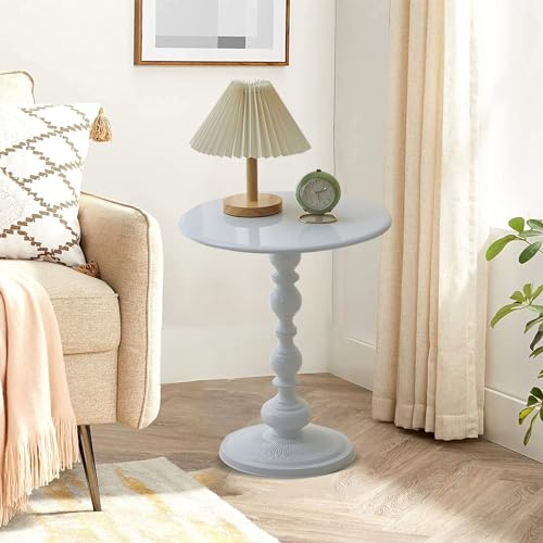 PINFANSHIJIE Runder Beistelltisch, Kleiner Beistelltisch aus Metall, Kaffeetisch mit mattem Akzent for kleine Räume, Säulentisch for Sofa, Schlafzimmer, Wohnzimmerecken /899