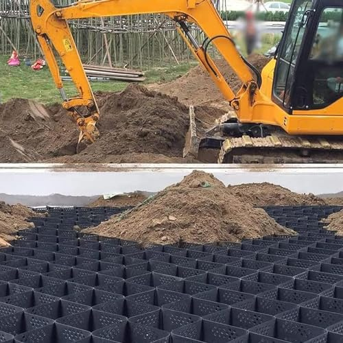 NAKEAH Rejilla de Tierra Geomalla de Tierra de Grava de Guisante, Rejilla de Tierra de Carga de conducción for calzadas en Pendiente Base de cobertizo (Size : 2m x 6m (6.5FT x 19.5FT))